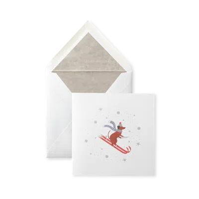 Smythson Christmas Dog Skiing Card Set