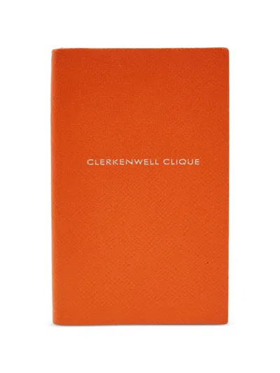 Pre-owned Smythson Clerkenwell Clique Notebook In Orange