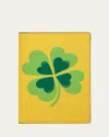 Smythson Clover Charm Passport Cover In Panama Leather In Lemon