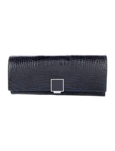Pre-owned Smythson Cosmetic Bag Alligator  Material In Black