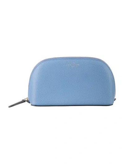 Pre-owned Smythson Cosmetic Bag In Blue