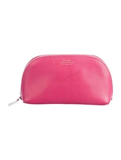 Pre-owned Smythson Cosmetic Bag In Pink