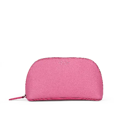 Smythson Cosmetic Case In Panama In Flamingo