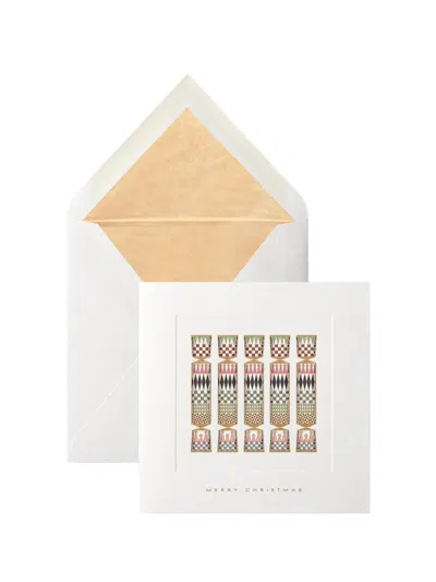 Smythson Crackers Christmas Card Set In White
