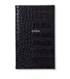 Smythson Croc-embossed Mara Leather Panama 2026 Diary In Black