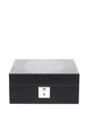 Smythson Crocodile-effect Leather Trinket Box In Black