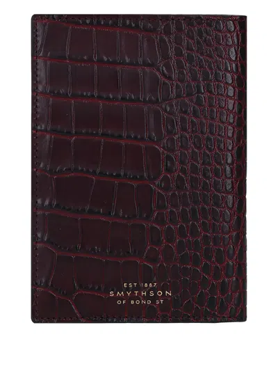 Smythson Crocodile-embossed Passport Holder