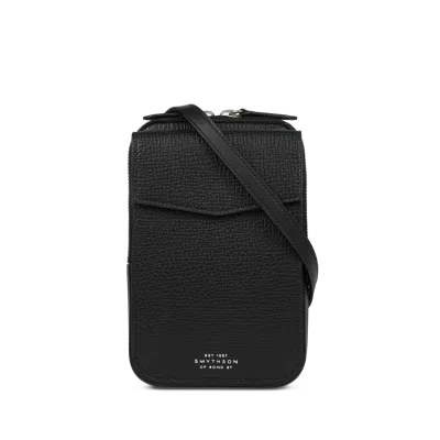 Smythson Crossbody Pouch In Ludlow In Black