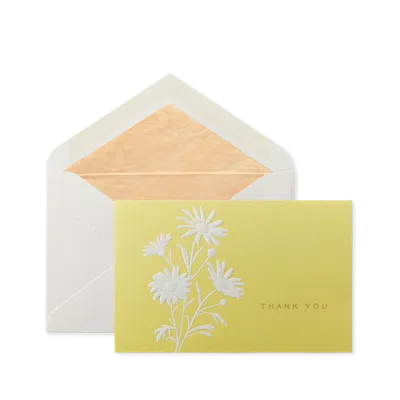 Smythson Daisy Thank You Notelets In Yellow