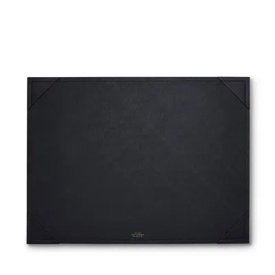 Smythson Desk Mat In Panama In Black