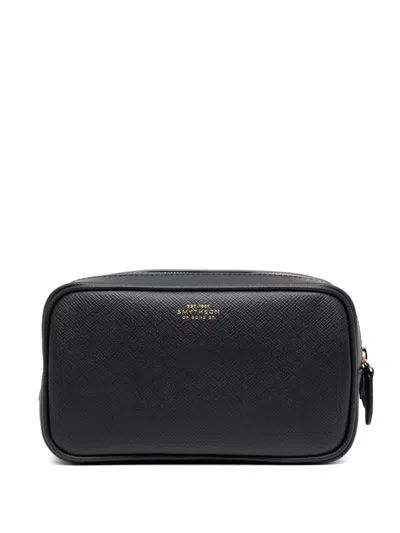Smythson Double-zip Wash Bag In Blue