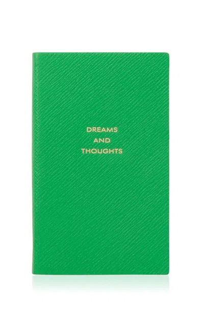 Smythson Dreams And Thoughts Leather Notebook In Green