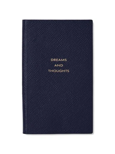 Smythson Dreams And Thoughts Panama Lambskin Notebook In Blue