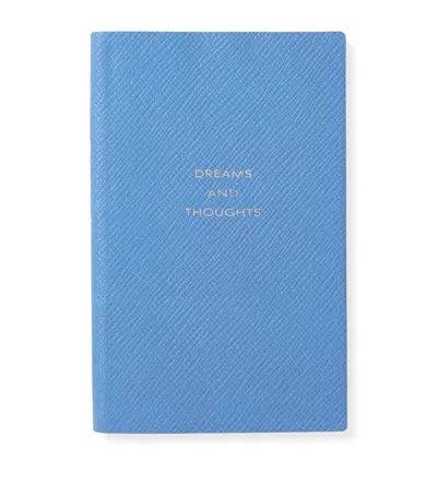 Smythson Dreams And Thoughts Panama Notebook In Nile Blue