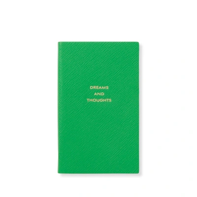 Smythson Dreams And Thoughts Panama Notebook In Bright Emerald