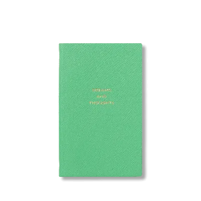Smythson Dreams And Thoughts Panama Notebook In Shamrock