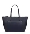 Smythson East West Tote Bag With Zip In Panama In Blue