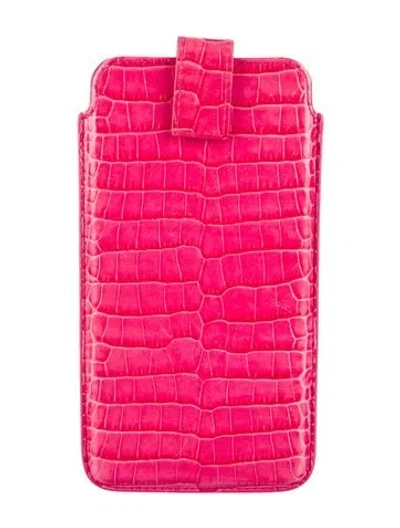 Pre-owned Smythson Embossed Leather Travel Accessory In Pink