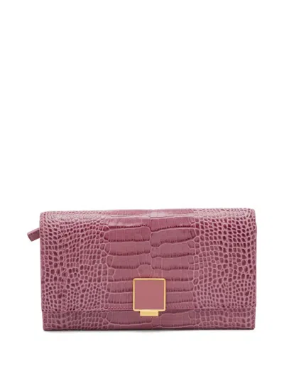 Pre-owned Smythson Embossed-leather Wallet In Pink