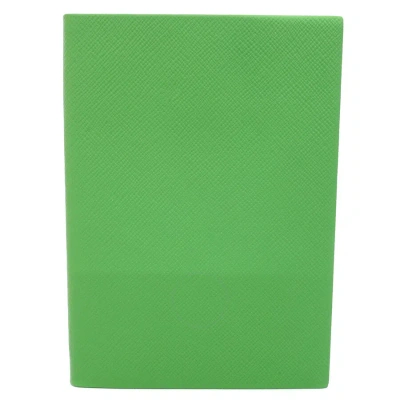Smythson Emerald Soho Leather Notebook In Green
