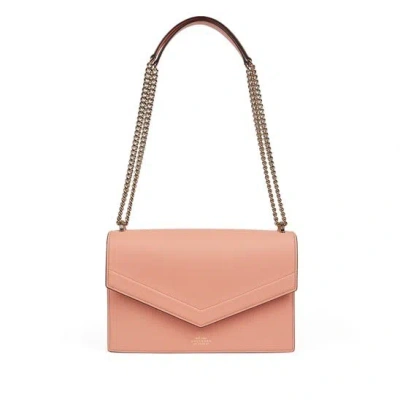 Smythson Envelope Crossbody Bag In Cross-grain Calf Leather In Orange