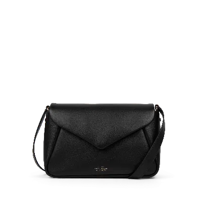 Smythson Envelope Crossbody Bag In Milton In Black