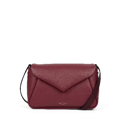 Smythson Envelope Crossbody Bag In Milton In Brick