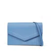 Smythson Envelope Crossbody Bag In Panama In Nile Blue