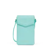 Smythson Envelope Phone Case Crossbody In Panama In Bright Aqua