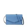 Smythson Envelope Purse Crossbody In Panama In Nile Blue