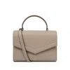 Smythson Envelope Top Handle Bag In Panama In Sandstone