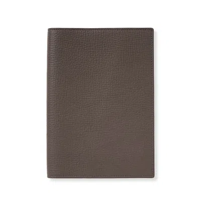 Smythson Evergreen Refillable Diary In Ludlow In Dark Taupe