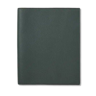 Smythson Evergreen Refillable Large Notebook In Ludlow In Green