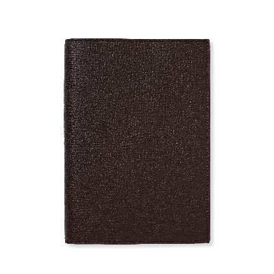 Smythson Evergreen Refillable Mid-size Notebook In Ludlow In Dark Brown
