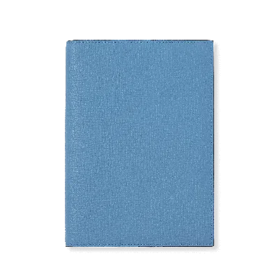 Smythson Evergreen Refillable Mid-size Notebook In Ludlow In Nile Blue