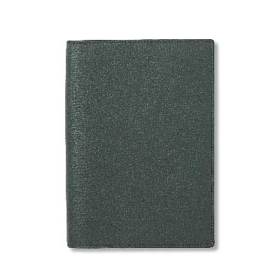 Smythson Evergreen Refillable Mid-size Notebook In Ludlow In Slate Green