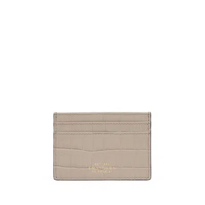 Smythson Flat Card Holder In Mara In Sandstone