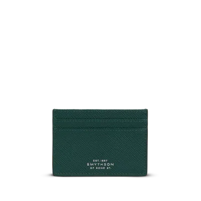 Smythson Flat Card Holder In Panama In Forest