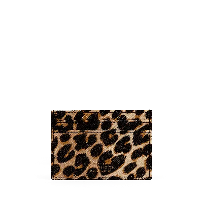 Smythson Flat Card Holder In Panama In Leopard