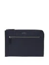 Smythson Flat Travel Organizer Zip-top Pouch In Blue