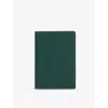 Smythson Grained Leather Passport Cover Forest Green In Green