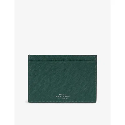 Smythson Forest Green Panama Leather Passport Sleeve