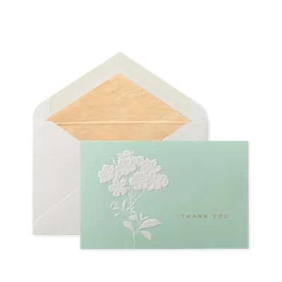 Smythson Forget Me Not Thank You Notelets In Green