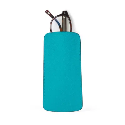 Smythson Glasses Case In Panama In Blue