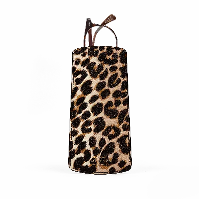Smythson Glasses Case In Panama In Leopard