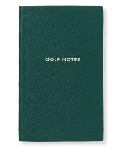 Smythson Golf-notes Notebook (14cm X 9cm) In Green