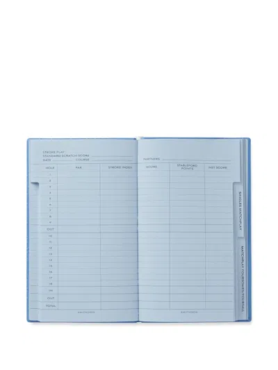 Smythson Golf Notes Notebook In Blue