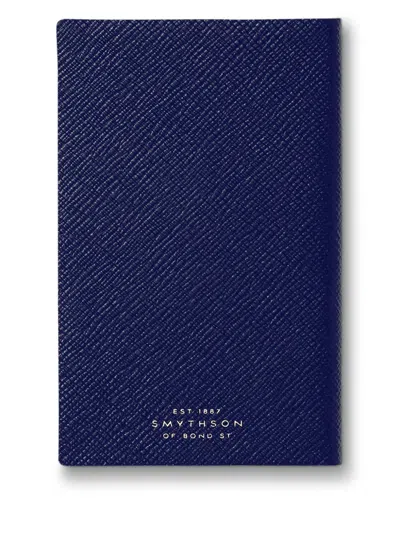 Smythson Golf Notes Panama Notebook (14cm X 9cm) In Blue