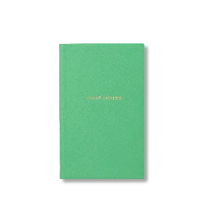 Smythson Golf Notes Panama Notebook In Shamrock