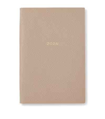 Smythson Grained Calf Leather Chelsea Diary In Sand